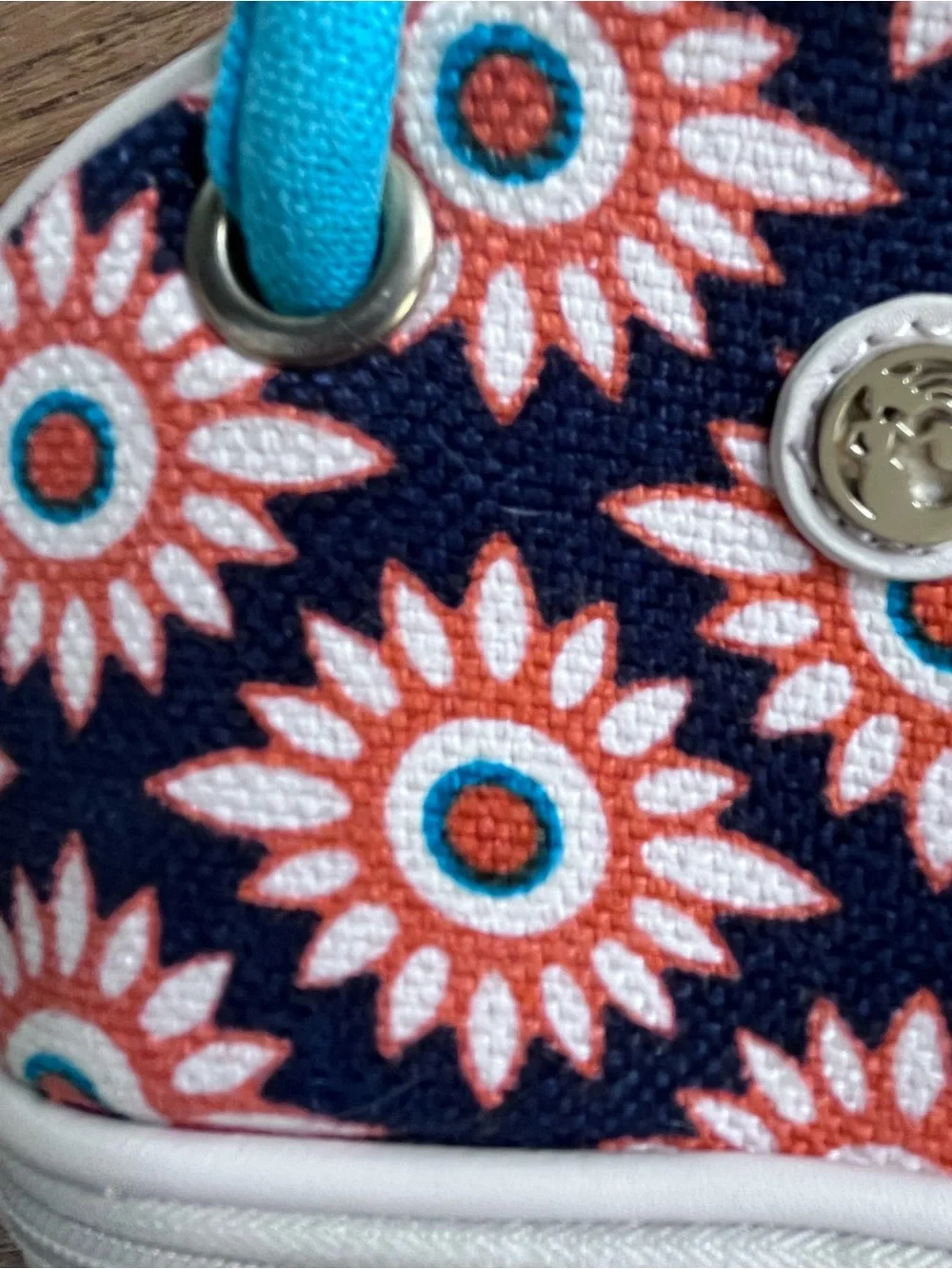 Spartina 449 Floral Navy and Teal Top-Handle Cosmetic Bag